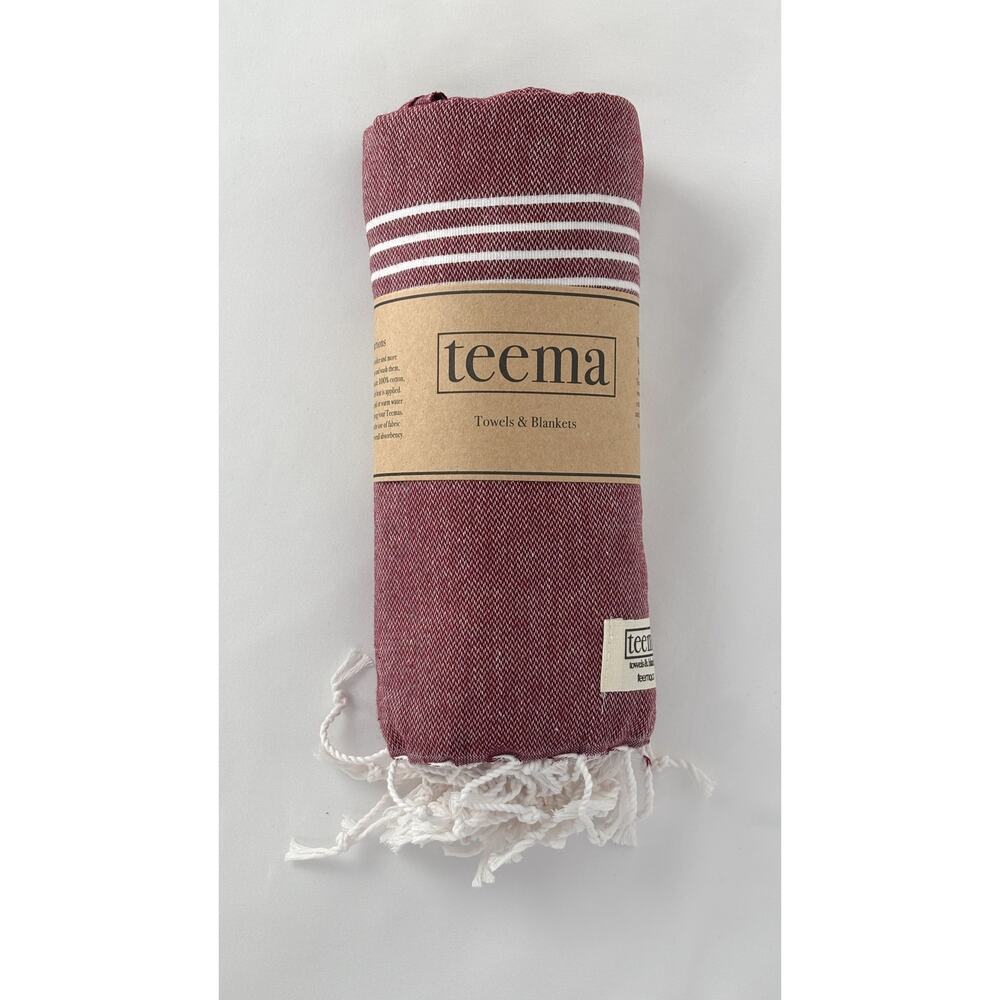 Teema The Maroon Simple Organic Cotton Turkish Towel Bath Sheet New 68" x 3​8​​